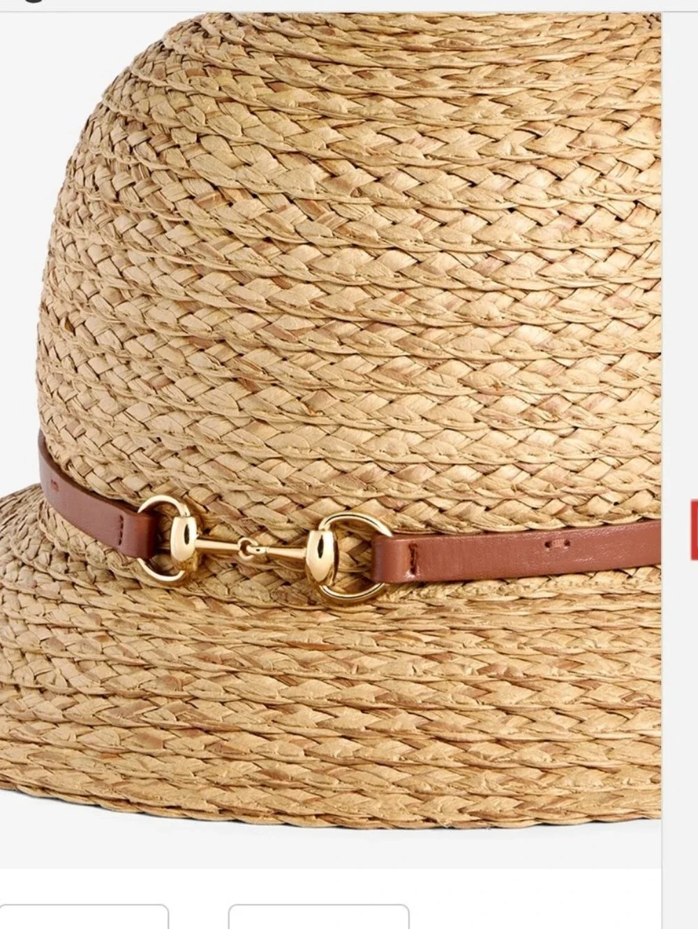 Giani Bernini Two-Tone Horsebit Straw Cloche Hat, NWT
